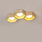 Geometric Ceiling Light Yellow Travertine Modular Design 24