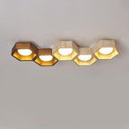 Geometric Ceiling Light Yellow Travertine Modular Design 25