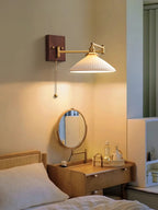 Geometric Ceramic Wall Light Adjustable Brass Walnut Finish Modern Sconce Home Decor Stack Clear 5