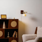 Geometric Ceramic Wall Light Adjustable Brass Walnut Finish Modern Sconce Home Decor Stack Clear 6