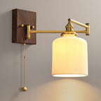 Geometric Ceramic Wall Light Adjustable Brass Walnut Finish Modern Sconce Home Decor Stack Clear 9