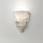 Geometric LED Wall Sconce - Alabaster and Metal Finish 0