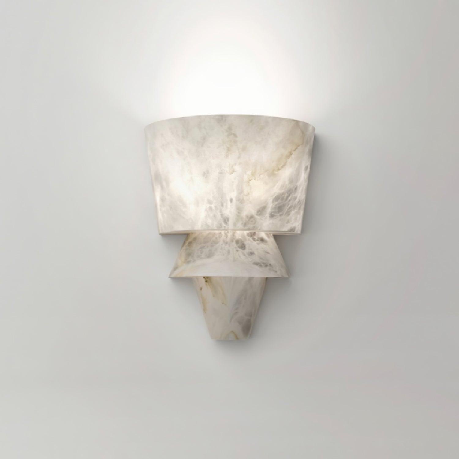Geometric LED Wall Sconce - Alabaster and Metal Finish 0