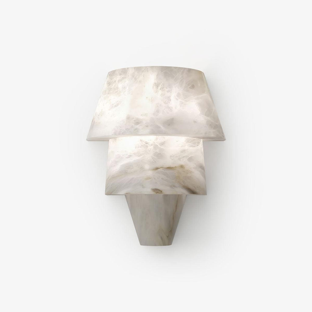 Geometric LED Wall Sconce - Alabaster and Metal Finish 1