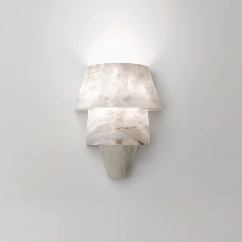 Geometric LED Wall Sconce - Alabaster and Metal Finish 10