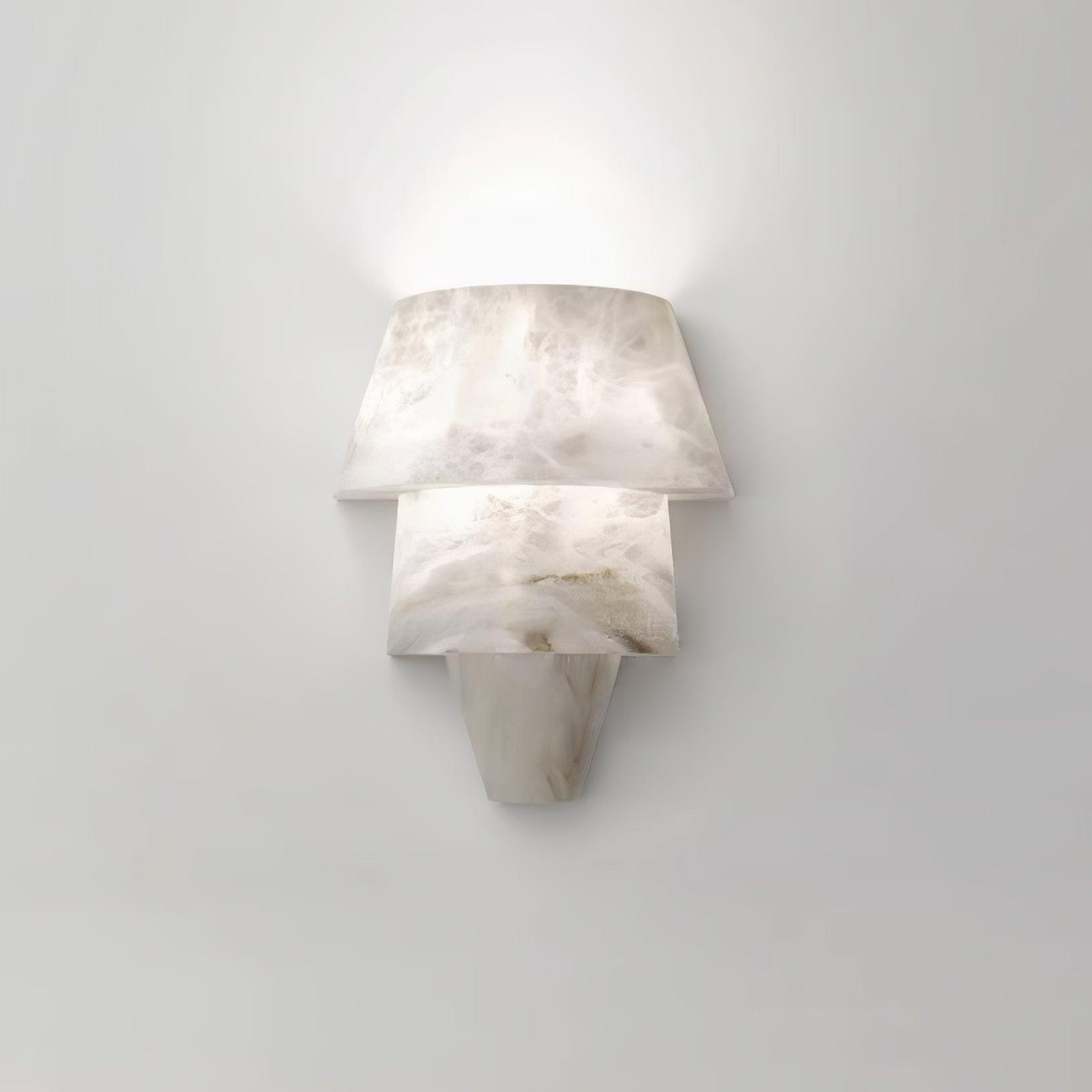 Geometric LED Wall Sconce - Alabaster and Metal Finish 10