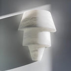 Geometric LED Wall Sconce - Alabaster and Metal Finish 3
