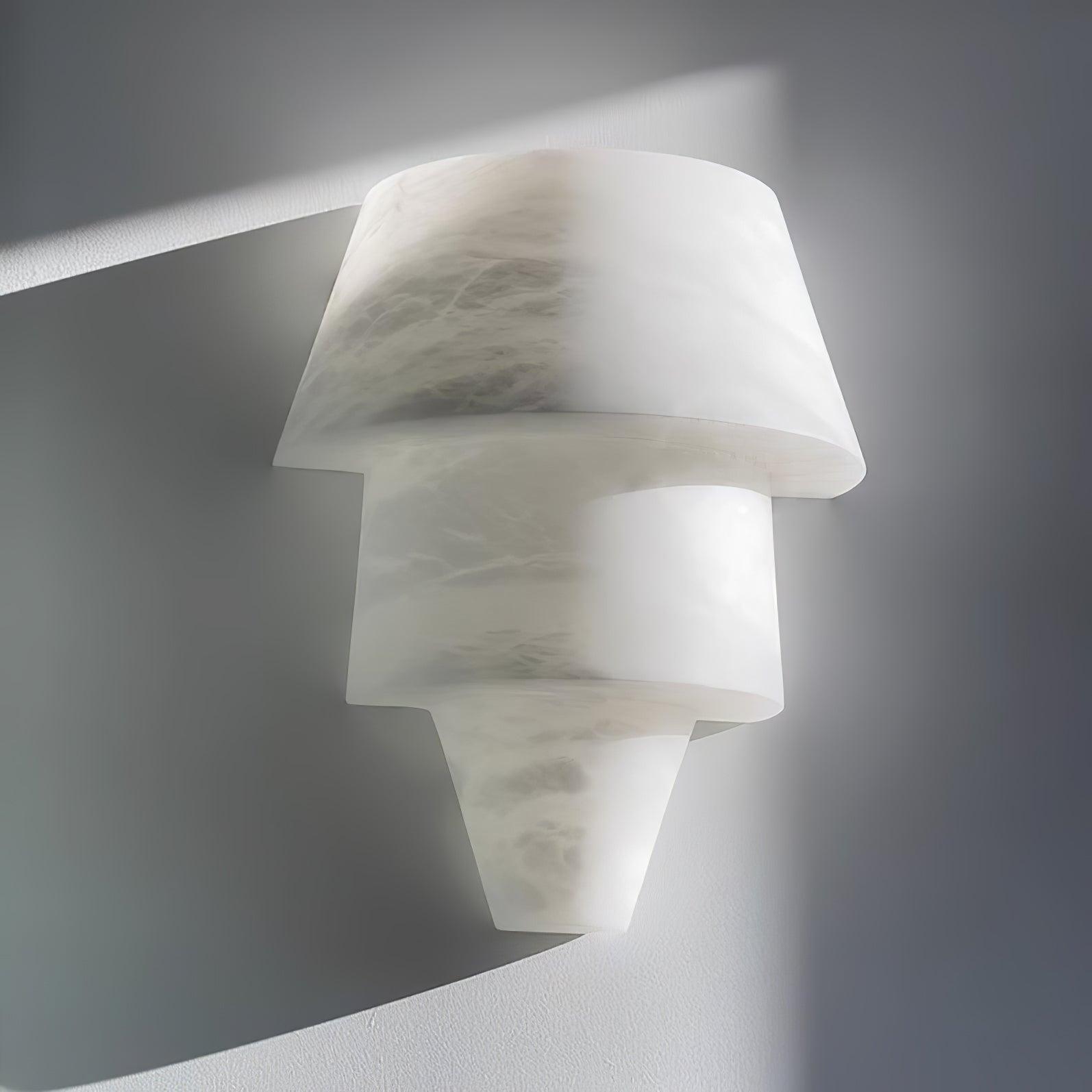 Geometric LED Wall Sconce - Alabaster and Metal Finish 3