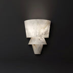 Geometric LED Wall Sconce - Alabaster and Metal Finish 5