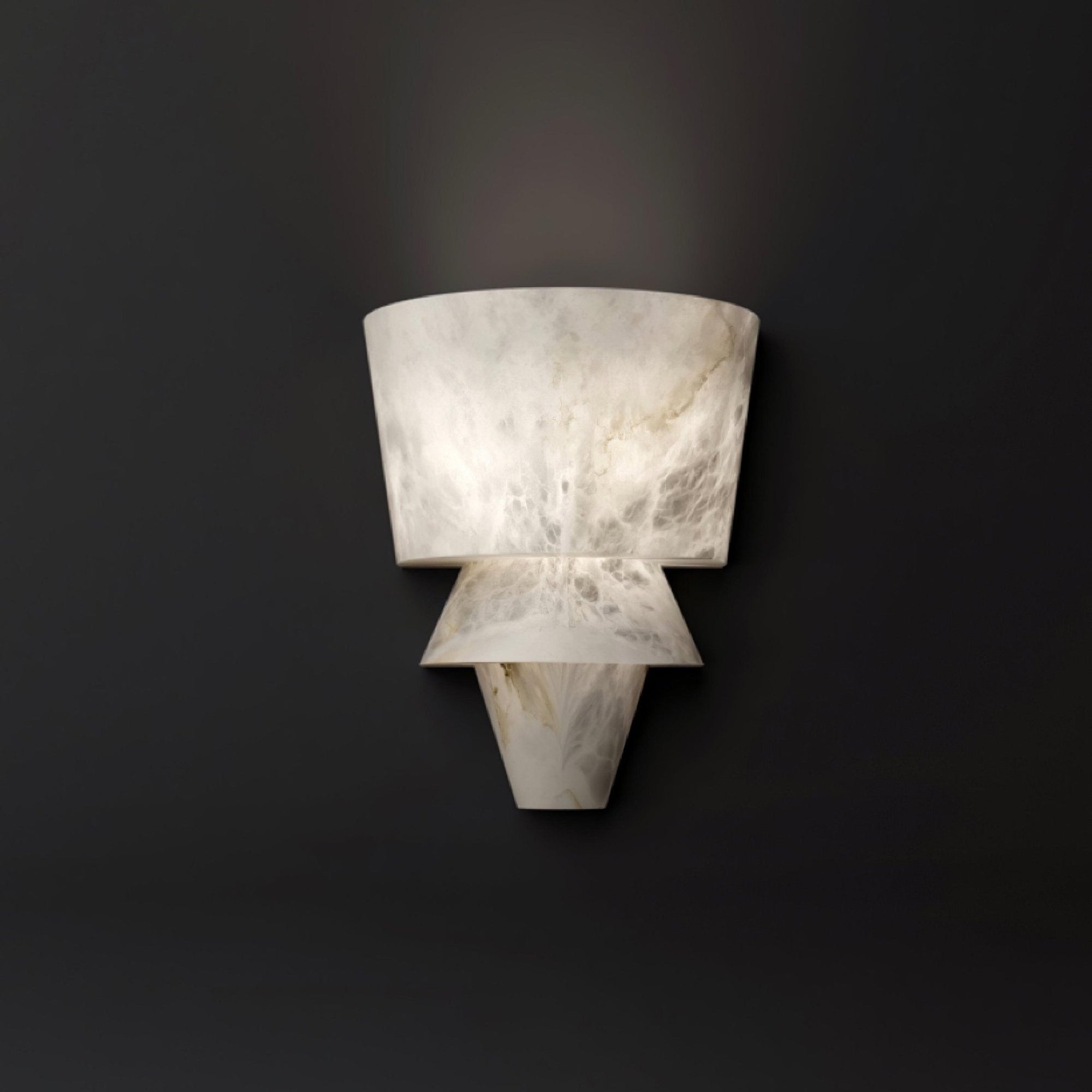 Geometric LED Wall Sconce - Alabaster and Metal Finish 5