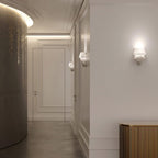 Geometric LED Wall Sconce - Alabaster and Metal Finish 6