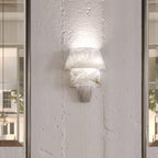 Geometric LED Wall Sconce - Alabaster and Metal Finish 7