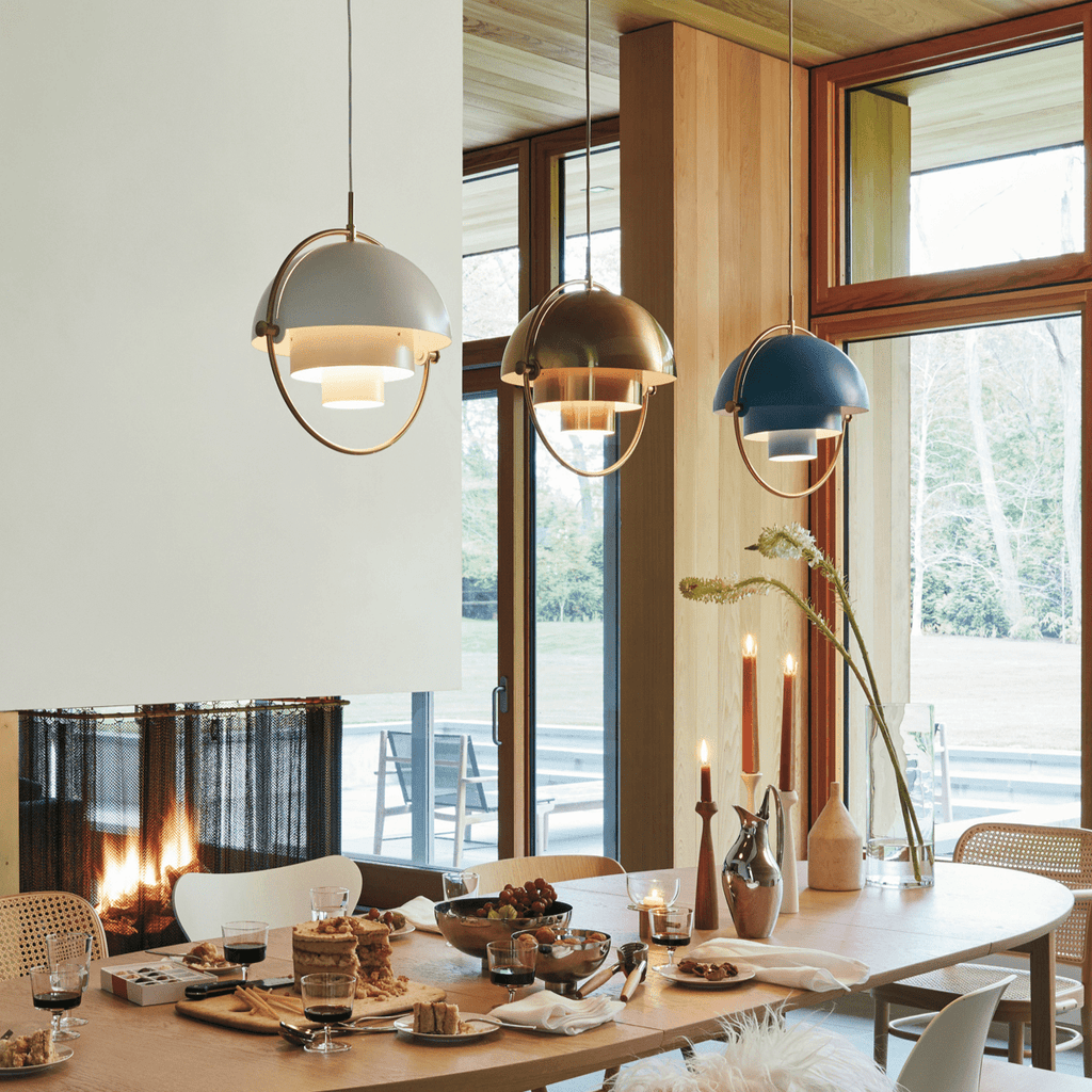 Geometric Metal Pendant Light Adjustable Sphere Bauhaus Modern Kitchen Dining Room Home Decor - Stack & Clear 2