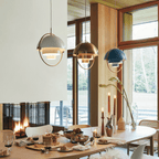 Geometric Metal Pendant Light Adjustable Sphere Bauhaus Modern Kitchen Dining Room Home Decor - Stack & Clear 2
