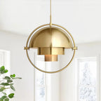 Geometric Metal Pendant Light Adjustable Sphere Bauhaus Modern Kitchen Dining Room Home Decor - Stack & Clear 3