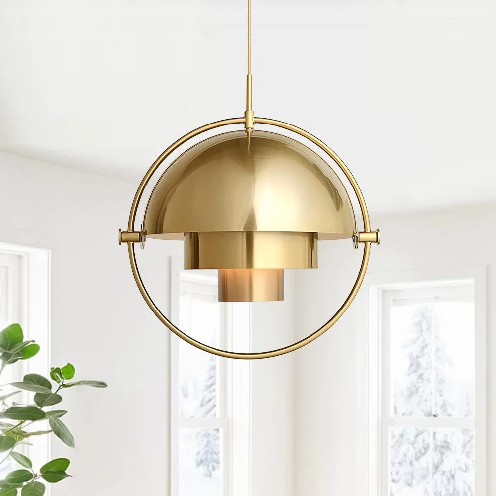 Geometric Metal Pendant Light Adjustable Sphere Bauhaus Modern Kitchen Dining Room Home Decor - Stack & Clear 3