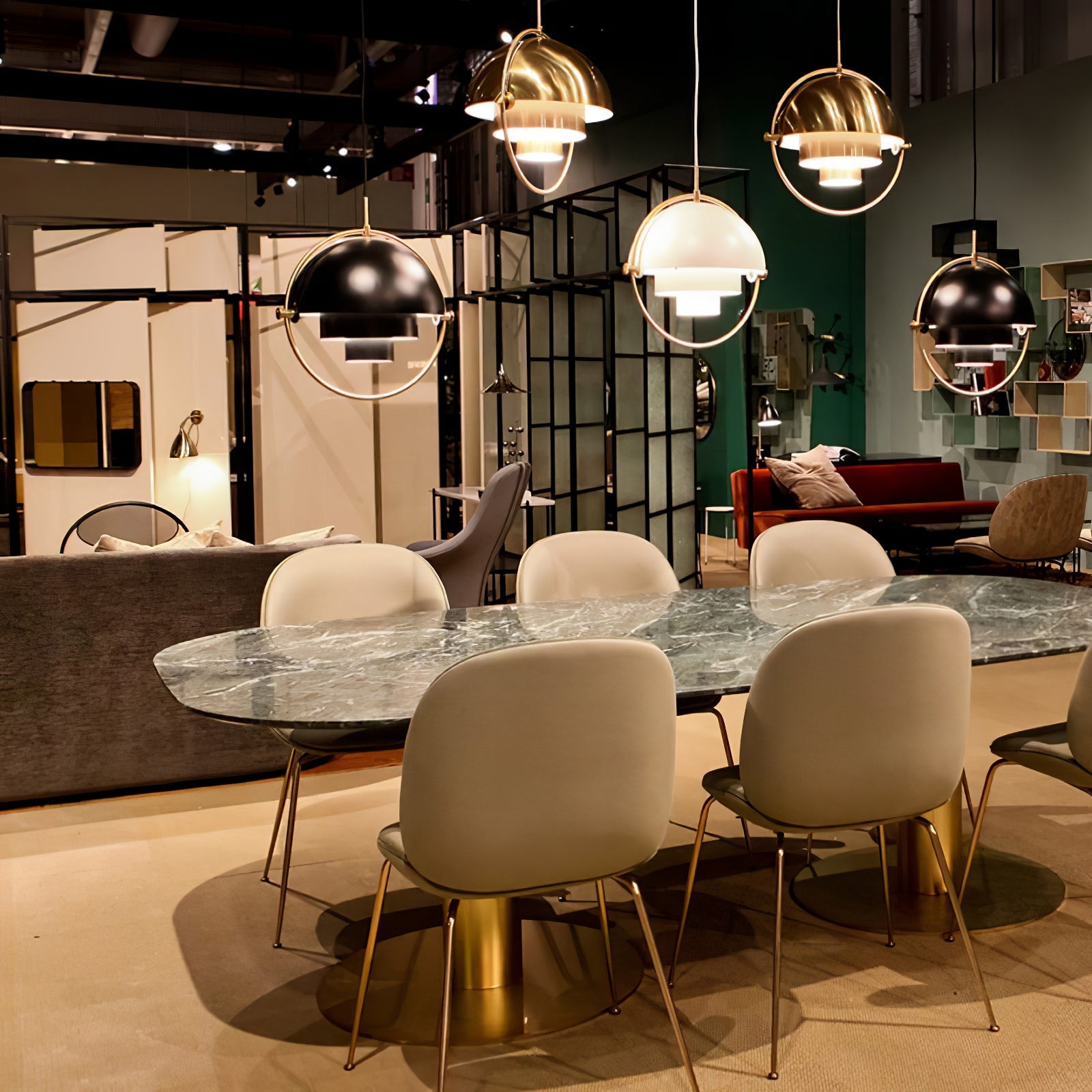 Geometric Metal Pendant Light Adjustable Sphere Bauhaus Modern Kitchen Dining Room Home Decor - Stack & Clear 4