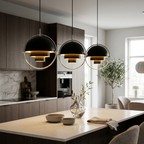 Geometric Metal Pendant Light Adjustable Sphere Bauhaus Modern Kitchen Dining Room Home Decor - Stack & Clear 985