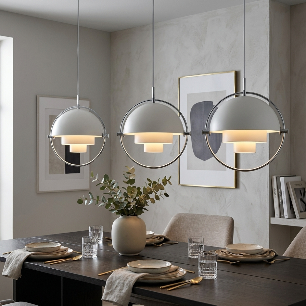 Geometric Metal Pendant Light Adjustable Sphere Bauhaus Modern Kitchen Dining Room Home Decor - Stack & Clear 988