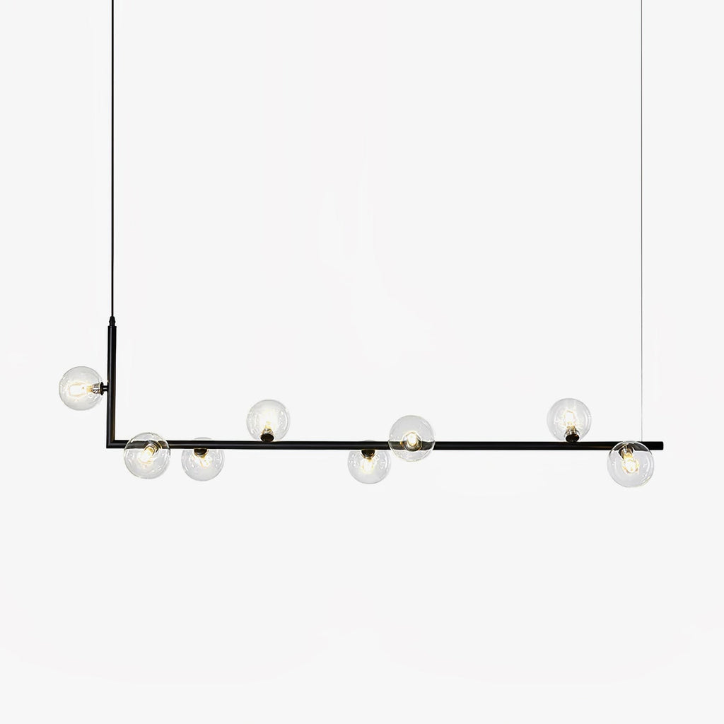 Geometric Pendant Light Clear Glass Adjustable Height Metal 1