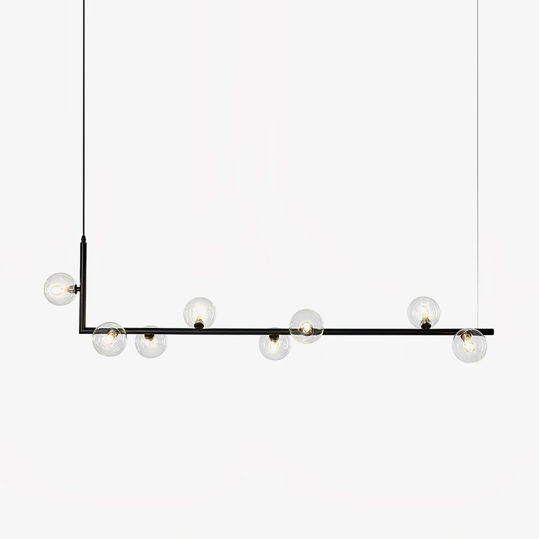 Geometric Pendant Light Clear Glass Adjustable Height Metal 1