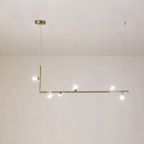 Geometric Pendant Light Clear Glass Adjustable Height Metal 10