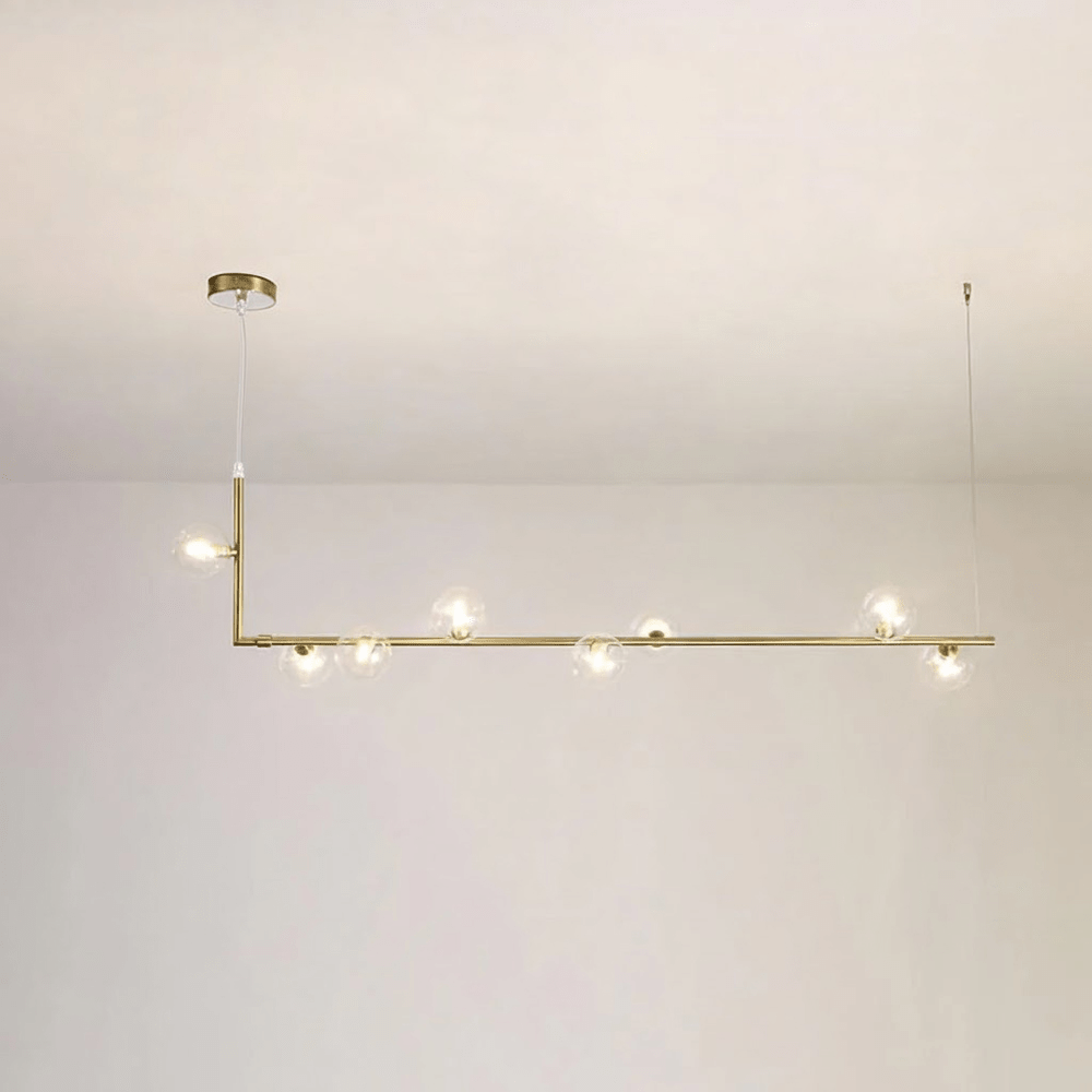 Geometric Pendant Light Clear Glass Adjustable Height Metal 12