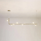 Geometric Pendant Light Clear Glass Adjustable Height Metal 12