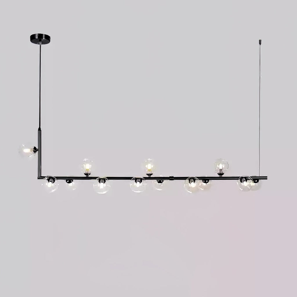 Geometric Pendant Light Clear Glass Adjustable Height Metal 13