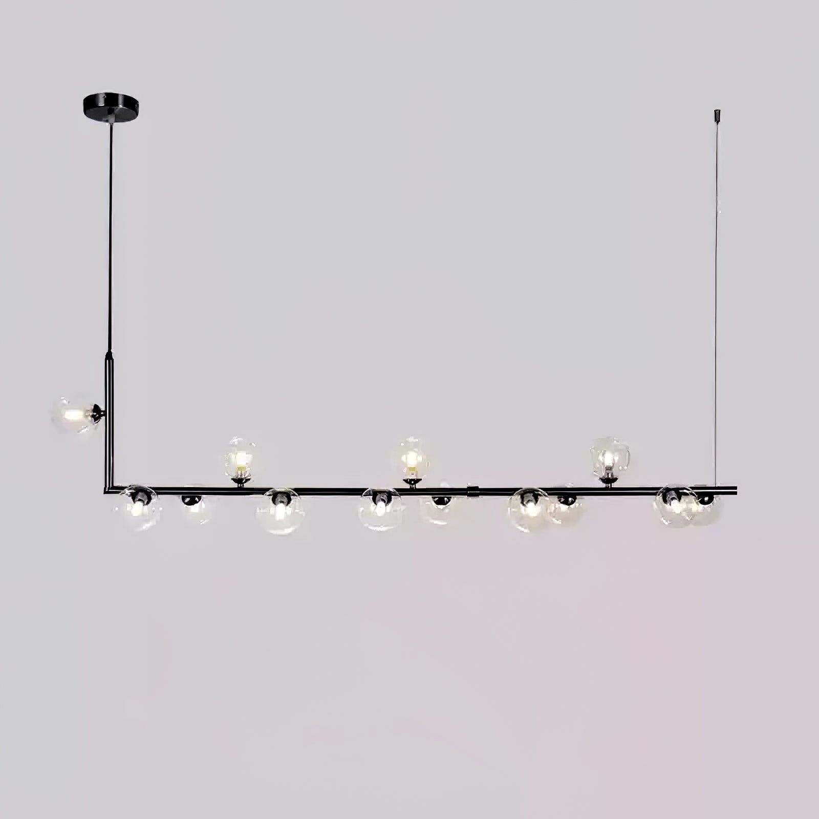 Geometric Pendant Light Clear Glass Adjustable Height Metal 13