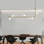 Geometric Pendant Light Clear Glass Adjustable Height Metal 3