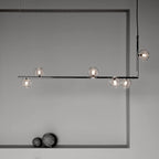 Geometric Pendant Light Clear Glass Adjustable Height Metal 4
