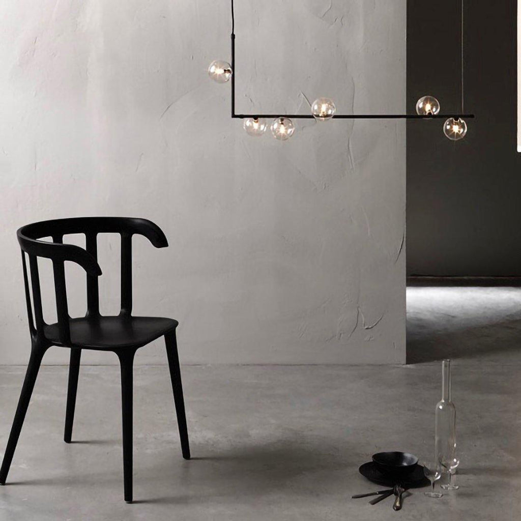Geometric Pendant Light Clear Glass Adjustable Height Metal 5