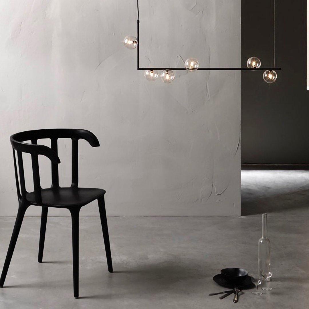 Geometric Pendant Light Clear Glass Adjustable Height Metal 5