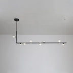Geometric Pendant Light Clear Glass Adjustable Height Metal 9