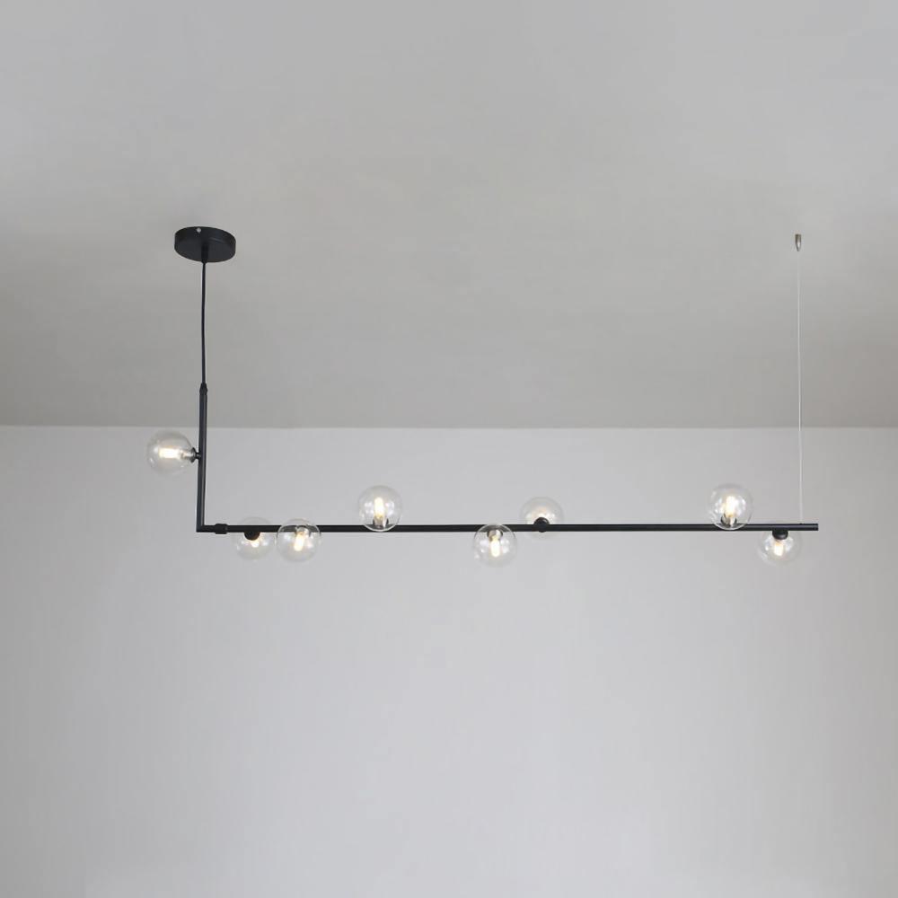Geometric Pendant Light Clear Glass Adjustable Height Metal 9