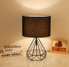 Geometric Table Lamp with Dual Lighting Modes – Modern Iron and Cloth Design for Bedside or Desk Use 4