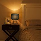 Geometric Table Lamp with Dual Lighting Modes – Modern Iron and Cloth Design for Bedside or Desk Use 8