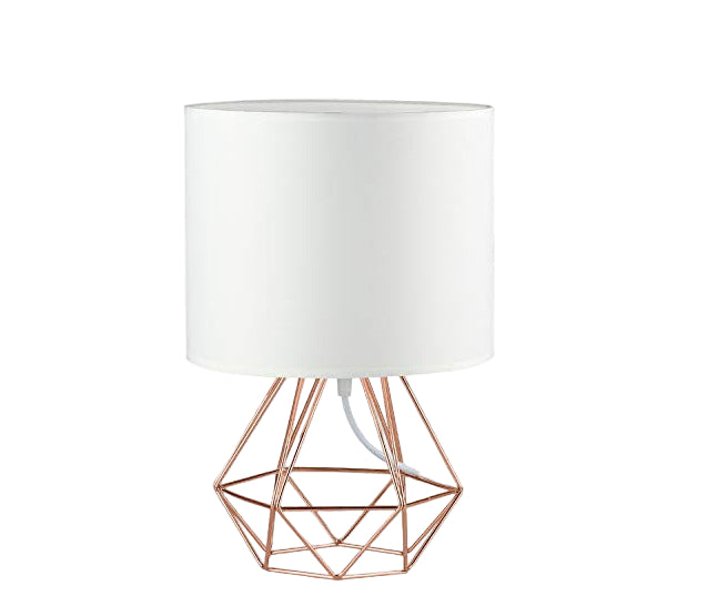 Geometric Table Lamp with Dual Lighting Modes – Modern Iron and Cloth Design for Bedside or Desk Use 9