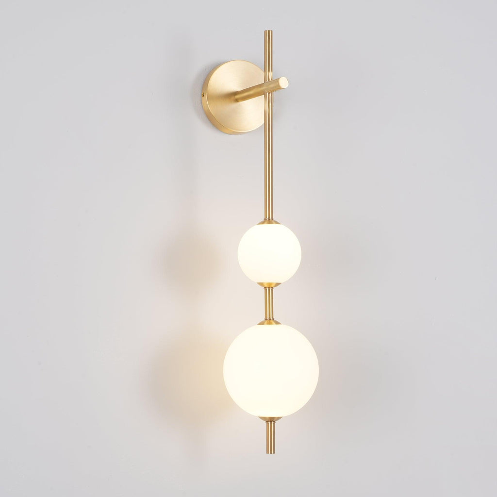 Glam Minimalist LED Wall Sconce Gold Metal Finish Glass Shade 0