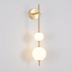 Glam Minimalist LED Wall Sconce Gold Metal Finish Glass Shade 0