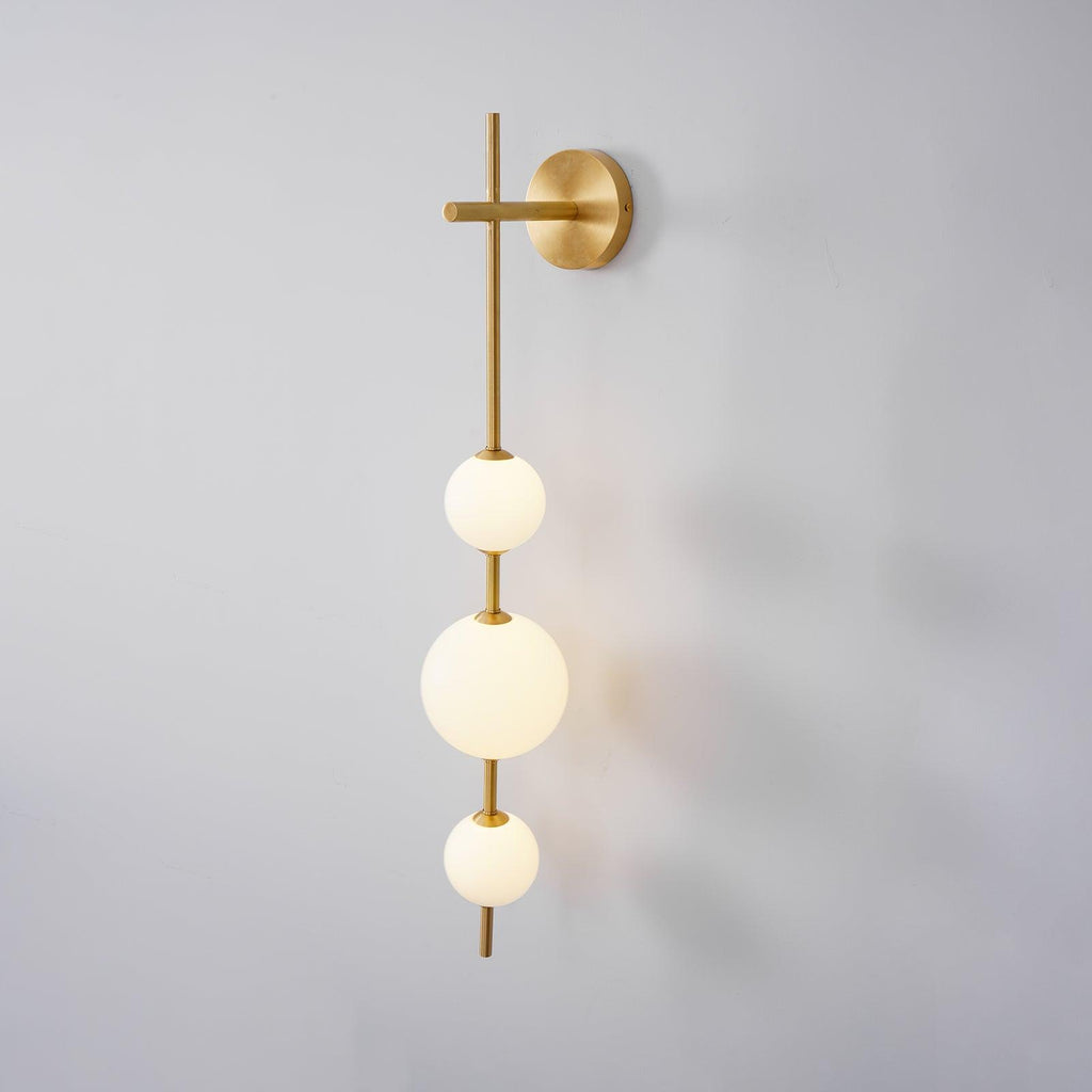 Glam Minimalist LED Wall Sconce Gold Metal Finish Glass Shade 14