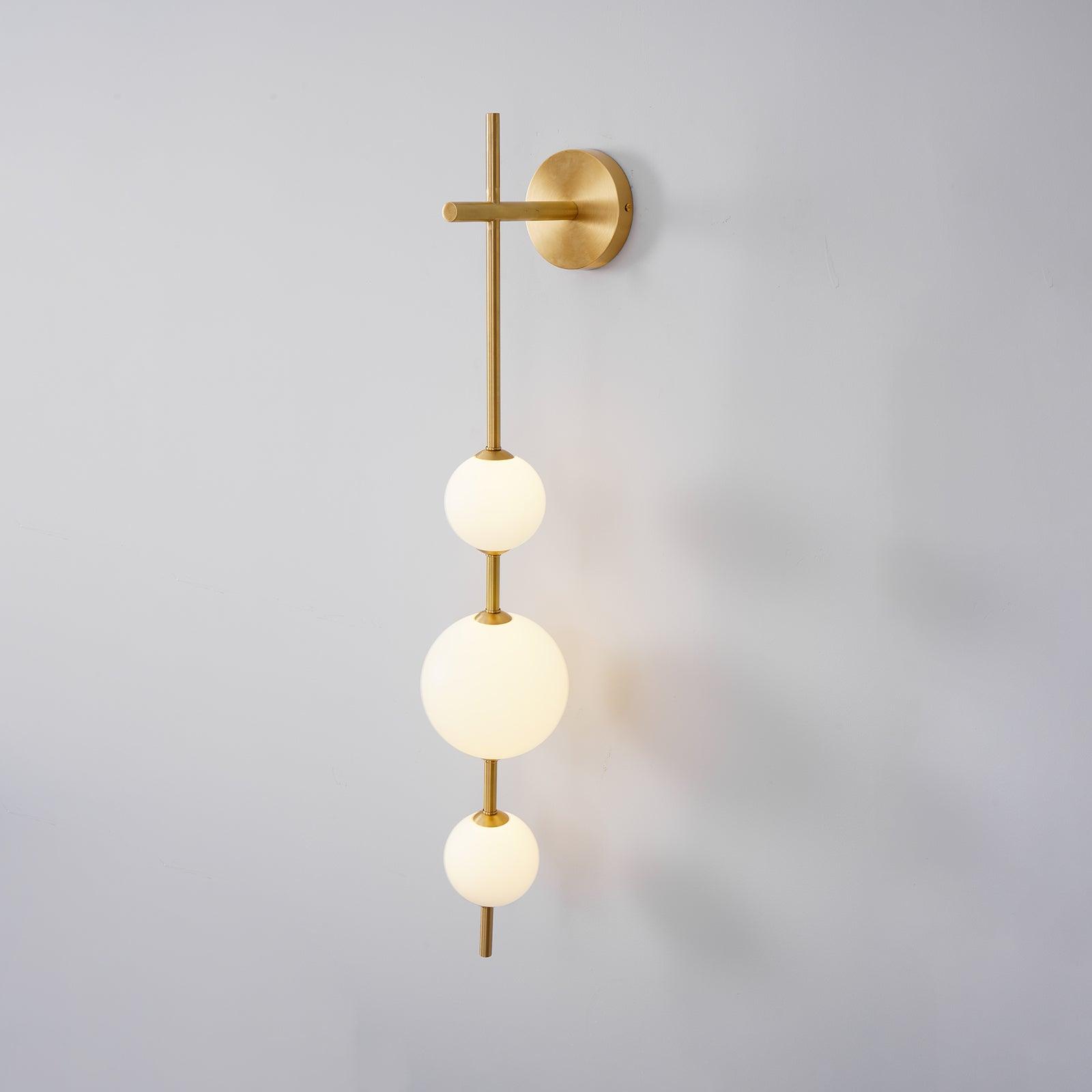 Glam Minimalist LED Wall Sconce Gold Metal Finish Glass Shade 14