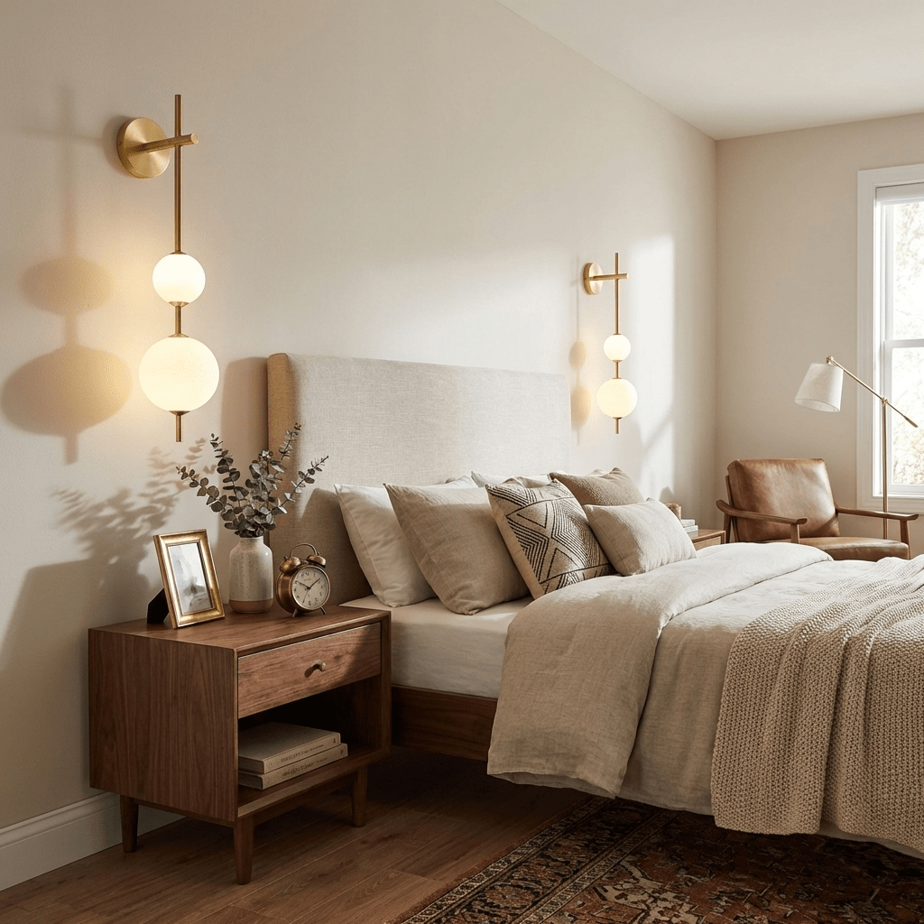 Glam Minimalist LED Wall Sconce Gold Metal Finish Glass Shade 4