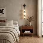 Glam Minimalist LED Wall Sconce Gold Metal Finish Glass Shade 5