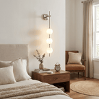 Glam Minimalist LED Wall Sconce Gold Metal Finish Glass Shade 6