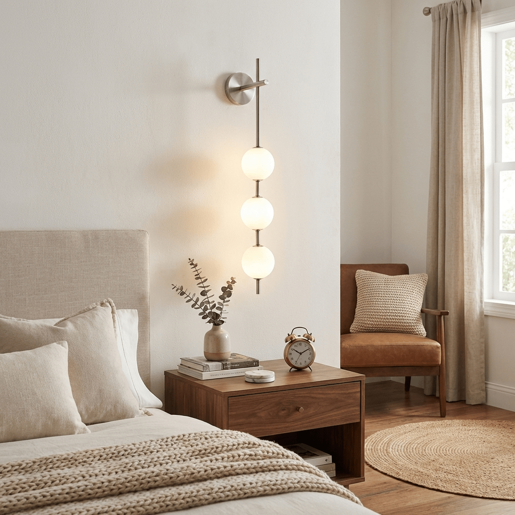 Glam Minimalist LED Wall Sconce Gold Metal Finish Glass Shade 6