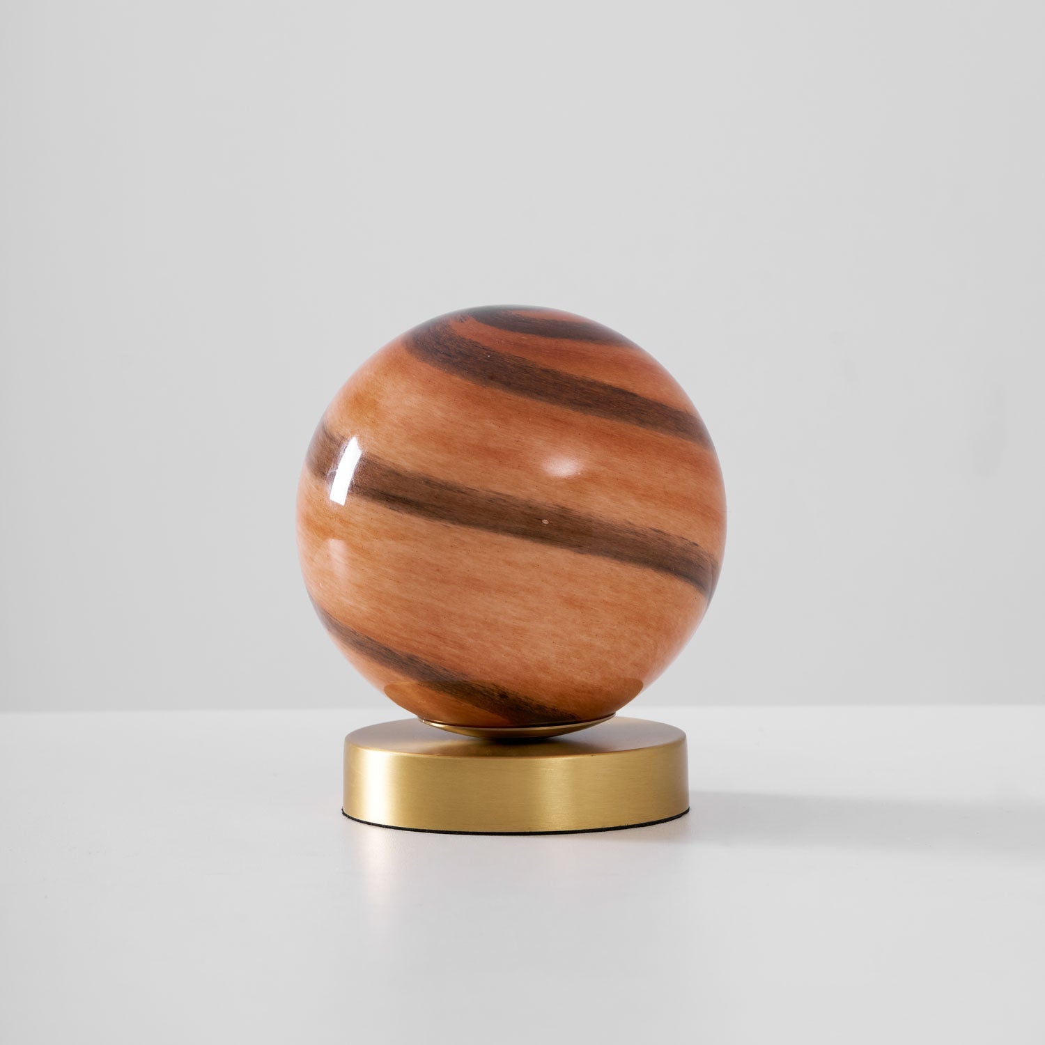 Glass Ball Bedside Lamp with Gold Brass Base 0