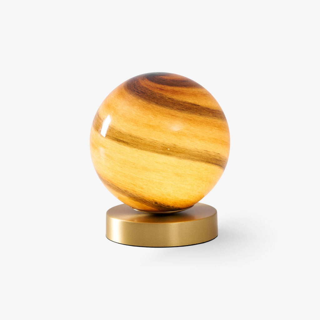 Glass Ball Bedside Lamp with Gold Brass Base 1
