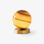 Glass Ball Bedside Lamp with Gold Brass Base 1